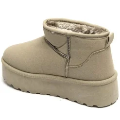 SHOES Agathe dame bamsestøvler 8906 - Kaki Discount