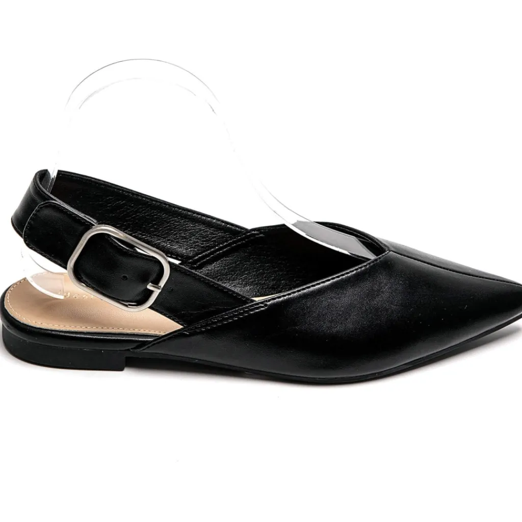 SHOES Amance dame slingback ballerinaer 9705 - Black Outlet