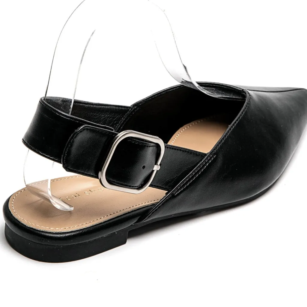 SHOES Amance dame slingback ballerinaer 9705 - Black Outlet