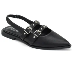 SHOES Amelia dame slingback ballerinaer 8316 - Black New