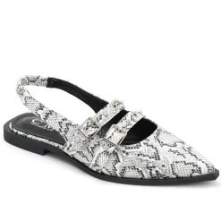 SHOES Amelia dame slingback ballerinaer 8316 - Snake Sale