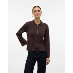 Vero Moda AWHANNAH LS KNIT CARDIGAN - Chocolate Torte Clearance
