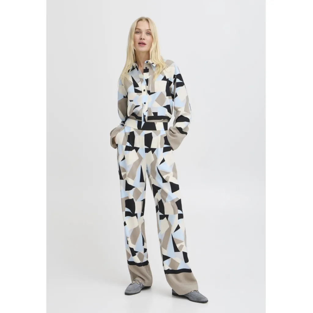 b.young dame bukser BYFAVIA - Humus Blocks Discount