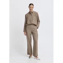 b.young dame bukser BYMMIDDE - Walnut Melange Clearance