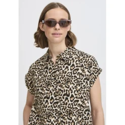 b.young dame kjole BYFALAKKA - Rainy Day Leopard Mix Online