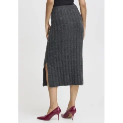 b.young dame nederdel BYMARIANNE - Dark grey melange Sale