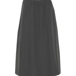 b.young dame nederdel BYMIDDE - Dark Grey Mel. Pinstripe Mix Hot