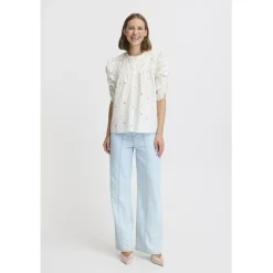 b.young dame skjorte BYFUNNI - Off White Mix Outlet