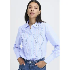 b.young dame skjorte BYXJISOO - Light Blue Stripe New