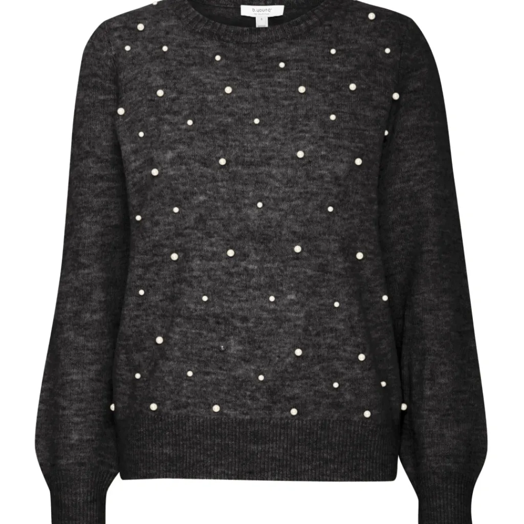 b.young dame strik BXOKAMA - Dark grey melange Best