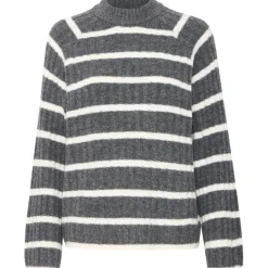 b.young dame strik BYMARIANNE - Dark Grey Melange Mix New