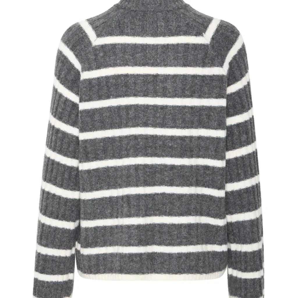 b.young dame strik BYMARIANNE - Dark Grey Melange Mix New