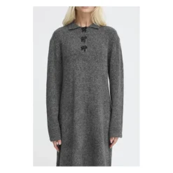 b.young dame strik kjole BYOMEA - Dark grey melange Clearance