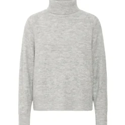 b.young DAME STRIKTRØJE BYMONNA - Mid Grey Melange Online