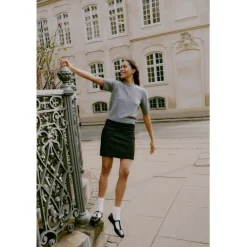 b.young dame striktrøje BYOMEA - Mid Grey Melange Online