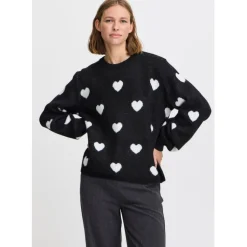 b.young dame sweatshirt BXMINYA - Off White Mix Clearance