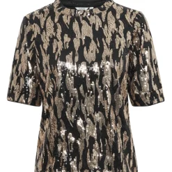 b.young dame top BYREI - Gold Abstract Mix