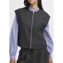 b.young dame vest BYXDAYO - dark grey pinstripes Sale