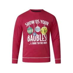 Duke Clothing D555 Herre sweatshirt baubles - Red Clearance