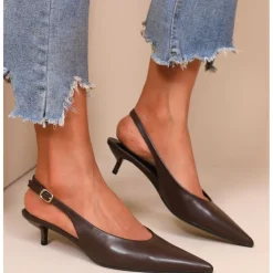 SHOES Eila dame stiletter H8-1021E - Brown Discount