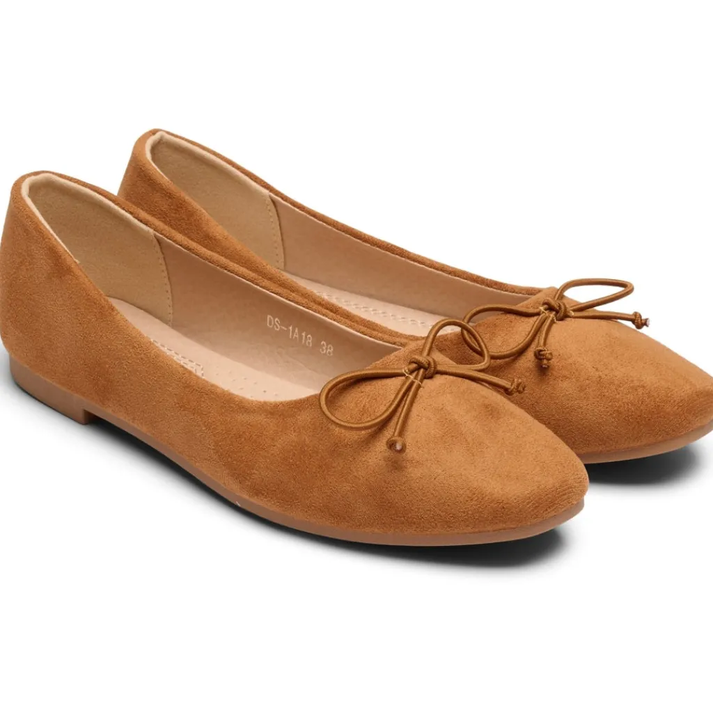 SHOES Florence dame ballerina sko DS-1A18 - Camel Outlet