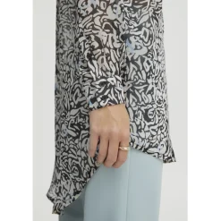 ICHI dame skjorte IHCHIFFY - Sandshell Black Leo Best