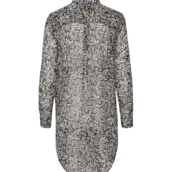 ICHI dame skjorte IHCHIFFY - Sandshell Black Leo Best