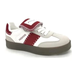 SHOES Josianne dame sneakers A-101 - Kaki/Red001# Sale