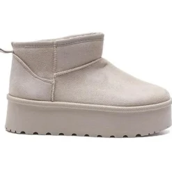 SHOES Juliette dame bamsestøvle WD150 - Beige Discount