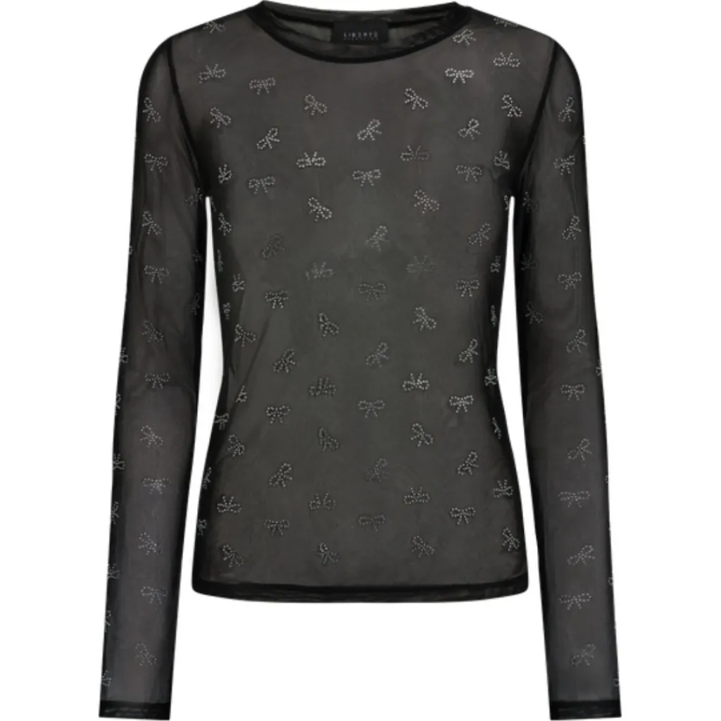 Liberté LIBERTÉ dame bluse MESH - BLACK BOW DIAMOND DOT Hot
