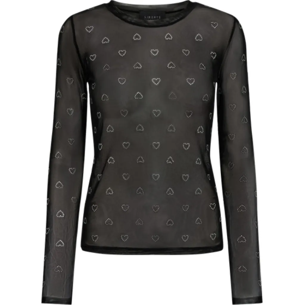 Liberté LIBERTÉ dame bluse MESH - BLACK HEART DIAMOND DOT