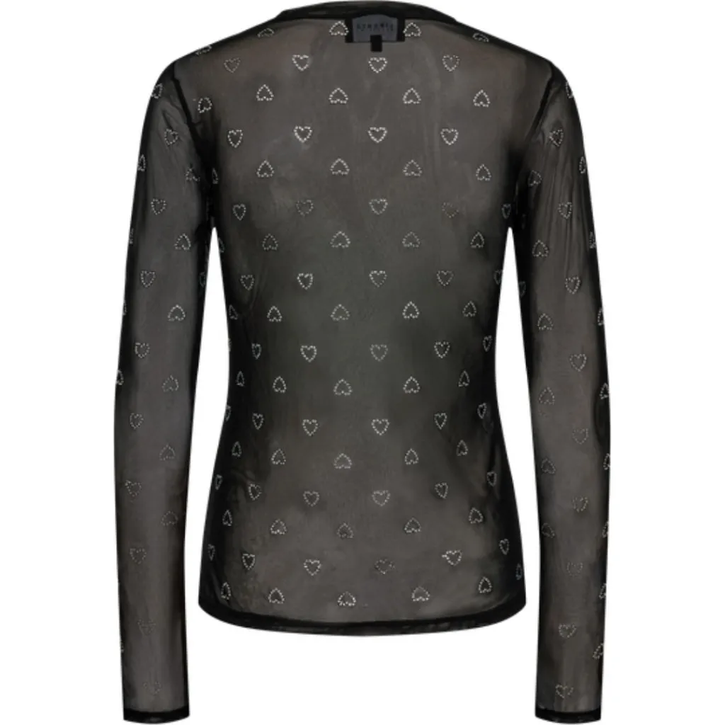 Liberté LIBERTÉ dame bluse MESH - BLACK HEART DIAMOND DOT