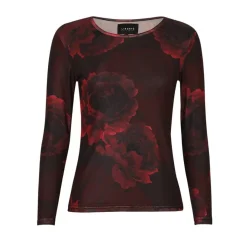 Liberté LIBERTÉ dame bluse MESH - Black bordeaux flower Clearance