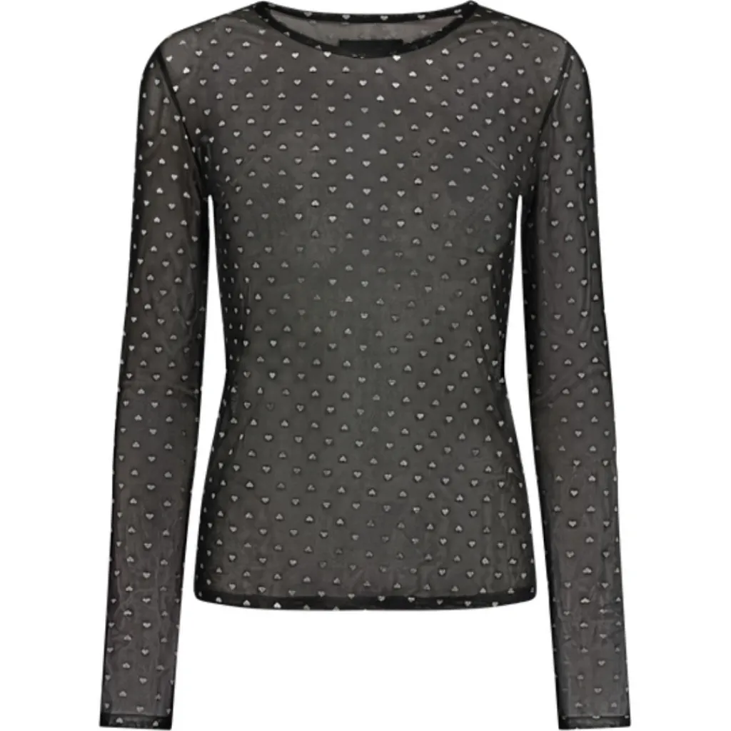 Liberté LIBERTÉ dame bluse MESH - BLACK SILVER HEART Clearance