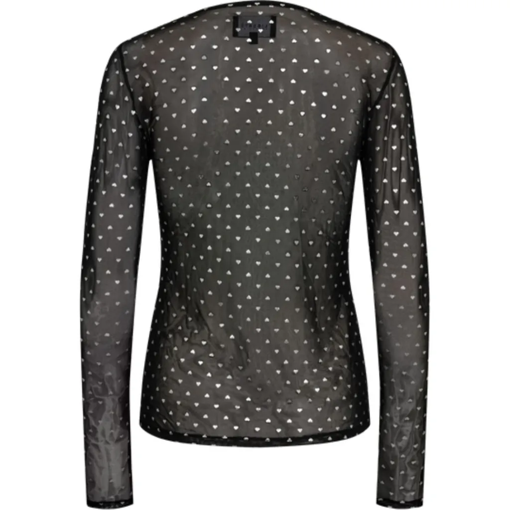 Liberté LIBERTÉ dame bluse MESH - BLACK SILVER HEART Clearance