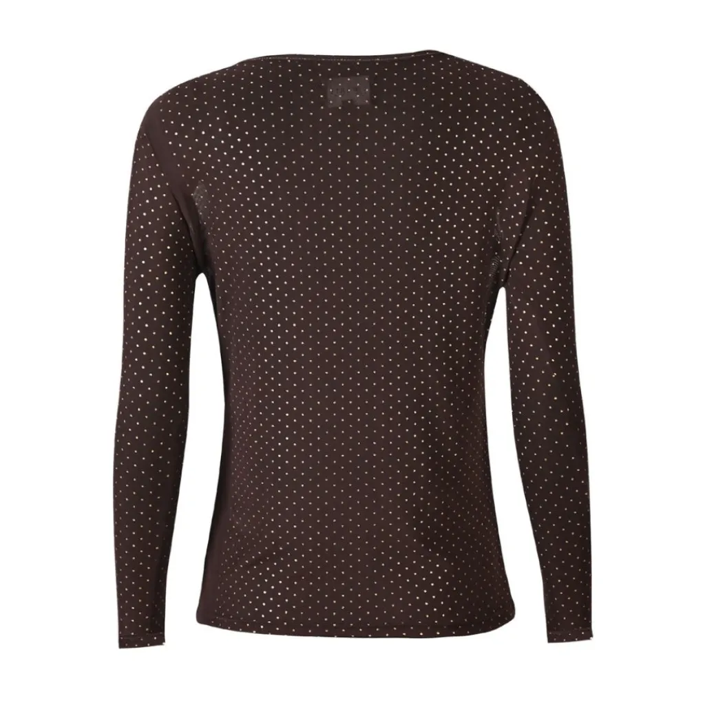 Liberté LIBERTÉ dame bluse MESH - DARK BROWN GOLD DOT Online