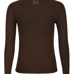 Liberté LIBERTÉ dame bluse MESH - DARK BROWN DIAMOND DOT