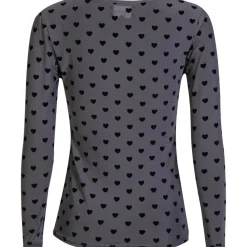Liberté LIBERTÉ dame bluse MESH - GREY BLACK FLOCK HEART Best