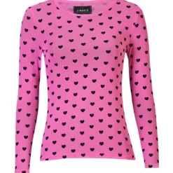Liberté LIBERTÉ dame bluse MESH - PINK BLACK FLOCK HEART Online