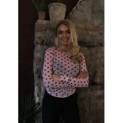 Liberté LIBERTÉ dame bluse MESH - ROSE BLACK FLOCK HEART Online