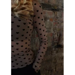 Liberté LIBERTÉ dame bluse MESH - SAND BLACK FLOCK HEART Online