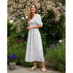 Liberté dame gro kjole 21268 - BLUE BROWN FLOWER Clearance