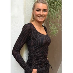 Liberté LIBERTE dame bluse ALMA - DARK BROWN ZEBRA Outlet