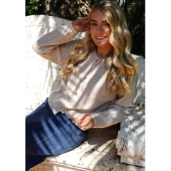 Liberté Liberte dame cardigan FRO O-NECK - Ivory Online