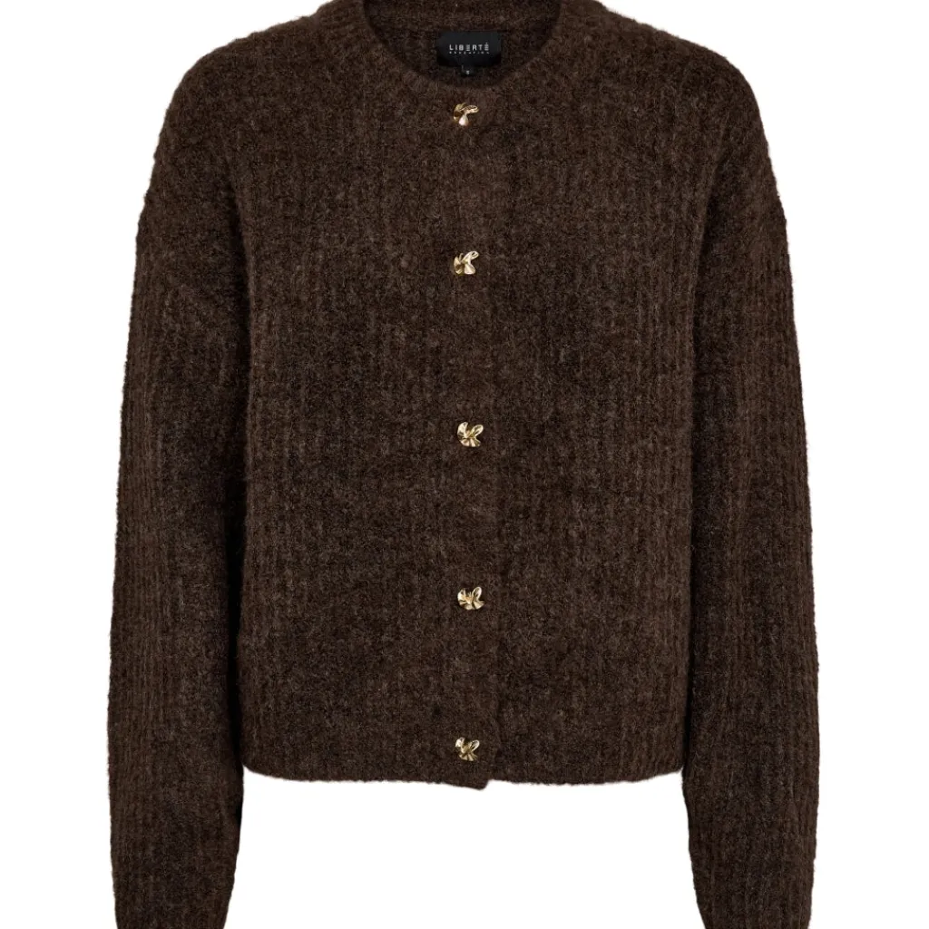 Liberté Liberte dame cardigan FRO O-NECK - Chocolate Online