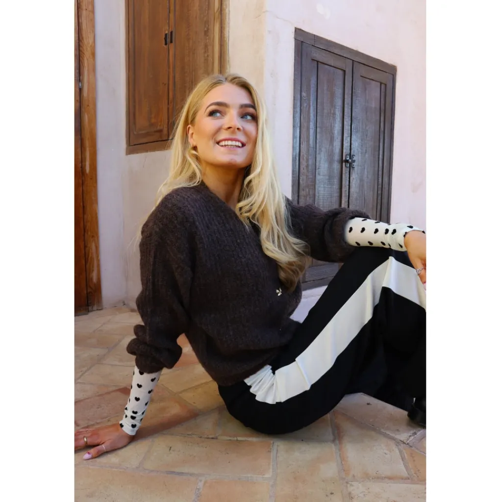 Liberté Liberte dame cardigan FRO O-NECK - Chocolate Online