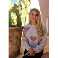 Liberté Liberte dame pullover strik FRO - IVORY ROSE HEART Best