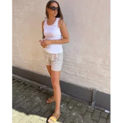 LULULIA Dame Shorts LUSELMA 62781 - Noce/White Outlet