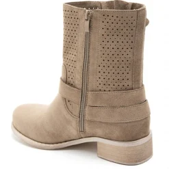 SHOES Malou dame bikerstøvler 9636A - Khaki Discount