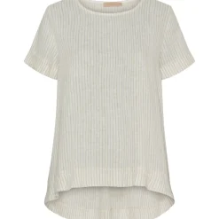 MARTA DU CHATEAU dame bluse MdcNatalie - Panna Beige 1752 Stripe Hot